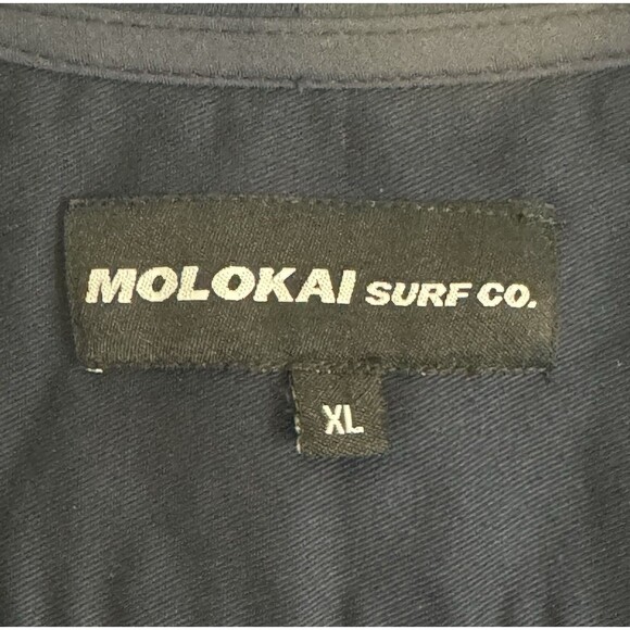 Molokai Surf Co Men’s Hoodie Navy Long Sleeve Button Up Shirt XL - Picture 2 of 10